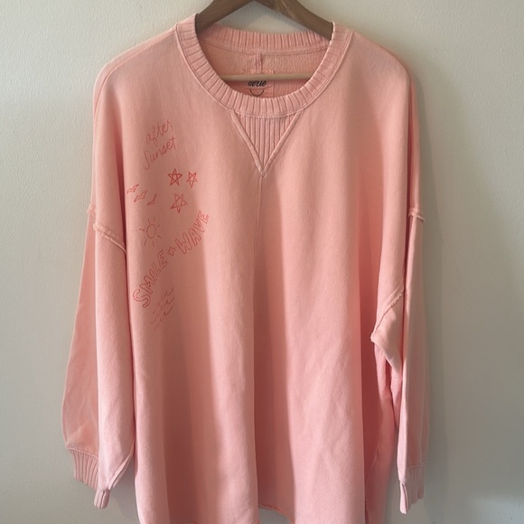 Aerie NWT Crewneck Oversized Sweatshirt - Coral - Large - Picture 9 of 9